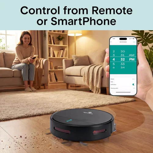 Miniatura 6 de SereneLife - Robot aspirador inteligente y trapeador, control por aplicación, 3 modos de limpieza, sensores anti-caída, carga automática, alta