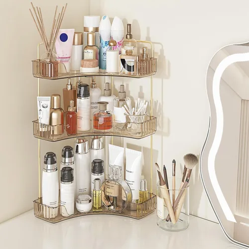 Webetop Organizador de Encimera para Baño, Organizador Esquinero de 3 Niveles para Almacenamiento en Baño, Organizador de Maquillaje, Estante para