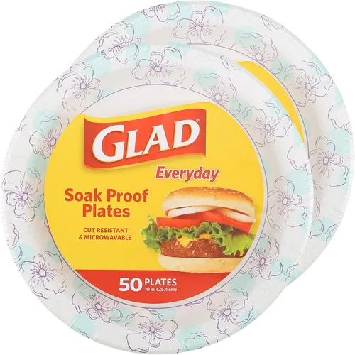 Miniatura 11 de Glad - Platos de papel desechables cuadrados para todas las ocasiones Azul