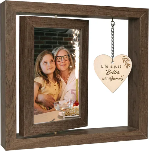 Miniatura 20 de EYITUPC Un nieto es alguien que alcanza tus manos pero toca tu corazón Marco de Fotos Regalos para Abuelos Primerizos, Muestra Dos Fotos de 4x6