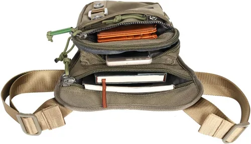 Miniatura 5 de Bolsa Cangurera Larswon con Ajuste en Muslo y Cintura, Riñonera Táctica, Bolsa para Motocicleta Impermeable