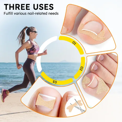 Miniatura 5 de Tratamiento de uñas encarnadas, corrector de uñas curvadas transpirables, tiras correctoras de uñas encarnadas con lima y levantador, kit