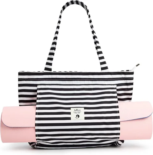 Miniatura 14 de Bolsas de yoga WLLWOO WLLWOO para mujeres con porta-mats de yoga, bolsa de lona para llevar, para pilates, para el hombro, para viajes, oficina