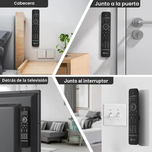 Miniatura 7 de YYILIS Soporte Magnético para Control Remoto de Montaje en Pared, Paquete de 4 Soportes para Control Remoto de TV para Ventilador/Aire Negro