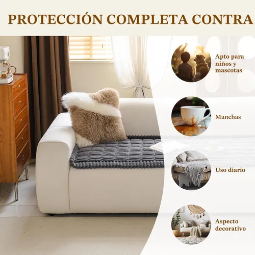 Miniatura 3 de MYSKY HOME Fundas para sofá de 3 cojines, aptas para mascotas, funda para sofá para perros, fundas para sofá para mascotas lavables, fundas de sofá