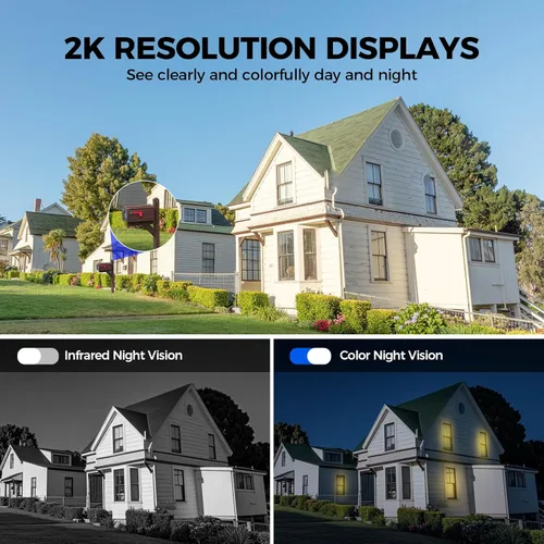 Miniatura 4 de LITYMOL Cámaras de seguridad de 2K con vista de 360° inalámbricas para exteriores, cámaras solares para seguridad del hogar