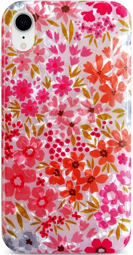 Miniatura 13 de Qokey Funda compatible con iPhone XR, bonito diseño de flores de jardín para niñas y mujeres, patrón mate, suave, ligera, delgada, TPU a prueba