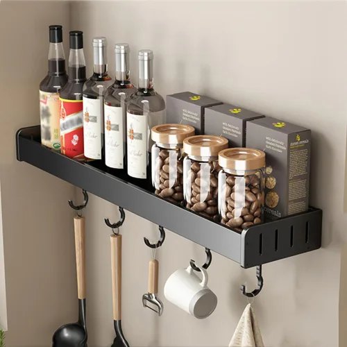 Estante de especias montado en la pared, organizador de especias de cocina para tarros de especias, estante de especias para detrás de la estufa,