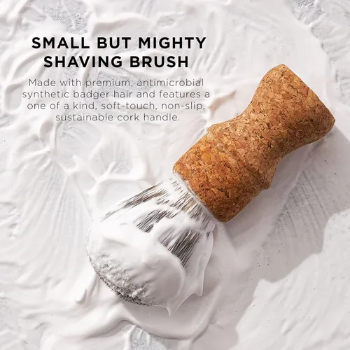 Miniatura 5 de Pacific Shaving Company Cepillo de afeitar de pelo sintético premium de mango de corcho sostenible 1 ea