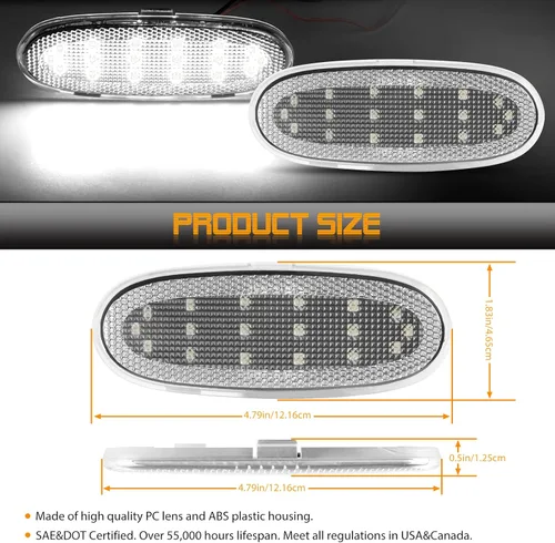 Miniatura 3 de Gempro Reflectores de panel de puerta LED para Dodge Ram 1500 2500 3500 Durango 2003-2009, Chrysler Aspen 2007-2009 Lámparas de puerta de cortesía