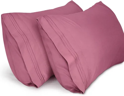 Miniatura 7 de Lirex Fundas de almohada (paquete de 2), fundas de almohada de microfibra cepillada suave de 1800 hilos, lavables a máquina, sin arrugas, Gris
