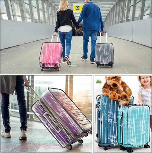 Miniatura 7 de Reginary 8 piezas transparente cubierta de equipaje PVC impermeable maleta cubierta protectora para equipaje Spinner ruedas maleta, Transparente