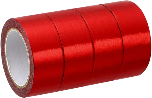 Miniatura 7 de PATIKIL Cinta adhesiva metálica Washi de 0.591 in x 16.4 ft, 4 unidades de papel de arte para espejo, autoadhesivas, para bricolaje, manualidades