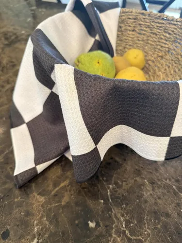 Miniatura 5 de Paquete de 2 Paños de cocina de doble cara Microfibra de tejido gofre Altamente absorbente Lazo para colgar Paños de cocina