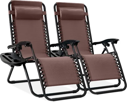 Miniatura 21 de Best Choice Products - Juego de 2 sillas reclinables y ajustables de malla y acero, sillas con sensación gravedad cero con cojines y bandejas