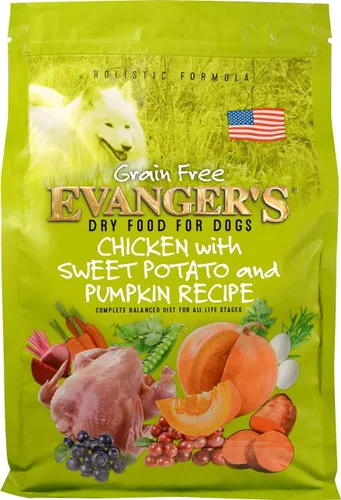 Miniatura 4 de Evanger's Pollo sin granos con batata y calabaza alimento seco para perros – 4.4 libras – Pollo fresco deshuesado, probióticos, omegas 3 y 6, sin