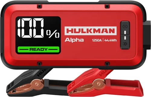 Miniatura 9 de Arrancador de batería Hulkman Alpha, Rojo Ultra, Arrancador de 1000 A, 37 Wh, ligero, elegante, caja de arranque de 12 V con cables de puente