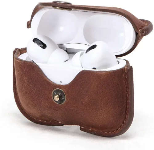 Miniatura 9 de Funda de cuero de repuesto Hiram para Airpods Pro 3 2025, Funda de viaje portátil de cuero vegetal adobado compatible con Airpods Pro 3, Fundas