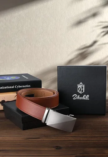 Miniatura 7 de Zitahli Cinturón para hombre, vestido de cinturón de trinquete con cuero de primera calidad de 1 38 pulgadas, cinturón deslizante con hebilla