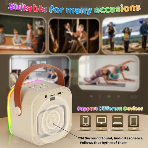 Miniatura 6 de Mini máquina de karaoke para niños, juguetes y regalos para niñas, micrófono inalámbrico de karaoke para niños de 4, 5, 6, 7, 8, 9, 10, 11, 12 años