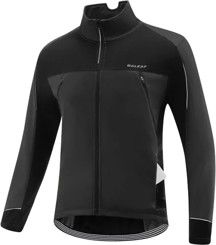 BALEAF Chaqueta de invierno para hombre, para ciclismo, correr, resistente al viento, para ciclismo, ciclismo, clima frío, bolsillos cálidos