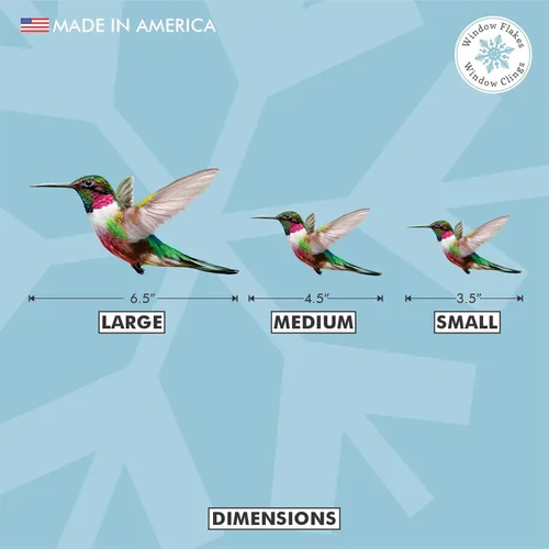 Miniatura 2 de 12 adhesivos para ventanas de colibrí para seguridad de vidrio en ventanas, puertas y paneles transparentes. Calcomanías de ventana para evitar