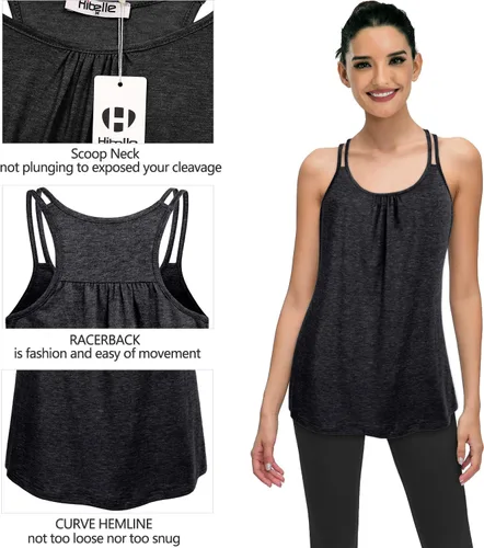 Miniatura 6 de Hibelle Camiseta sin mangas para mujer con cuello redondo y espalda cruzada