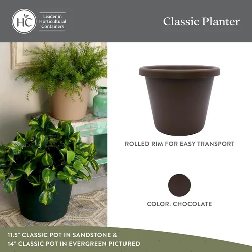Miniatura 2 de The HC Companies - Maceta redonda clásica de 15.5 pulgadas, maceta de plástico para flores, hierbas y plantas de interiores y exteriores