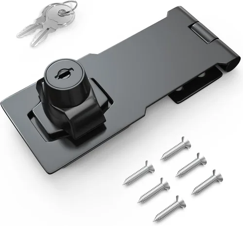 Miniatura 17 de Cerradura de cerrojo con llave de 2.5 pulgadas para armarios y puertas pequeñas, diseño de perilla giratoria, aleación de zinc resistente con hierro