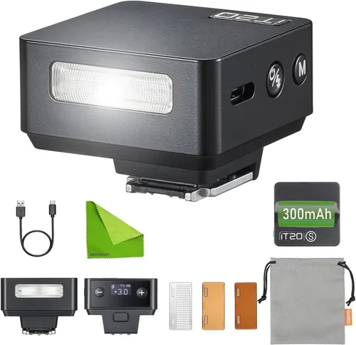 Godox iT20 S IT20S TTL Mini Flash automático para Sony ZV-1 / ZV-E10 / ZV-1 II TTL/modos manuales con batería recargable USB-C de 300 mAh, reciclaje