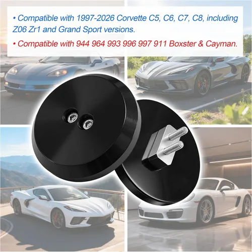Miniatura 3 de Jack Pucks Billet - Almohadilla de aluminio para elevación de piso, compatible con Corvette C5 C6 C7 C8/944 964 993 996 996 997 911 Boxster Cayman