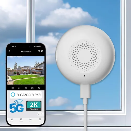 Miniatura 8 de Cámara de ventana 2K, cámara domo WiFi 5G y 2.4GHz para interiores para seguridad en el hogar con visión nocturna a todo color, detección humana