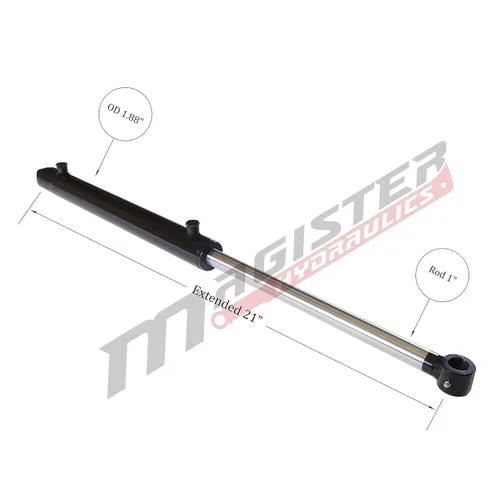 Miniatura 8 de Cilindro Hidráulico de Doble Acción - Cilindro Hidráulico Universal Tang Diámetro de 1.5", Carrera de 6 pulgadas Estilo Tang (1.5x6)