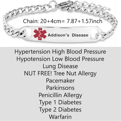 Miniatura 3 de Pulsera de identificación médica para diabetes DNR donante de órganos de emergencia, regalo de identificación para mamá, familia, hija, hijo