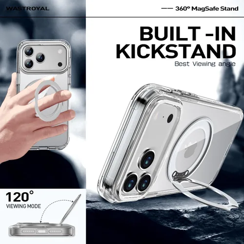 Miniatura 4 de Funda de privacidad para iPhone 17 Pro Max con soporte de 360° [protector de pantalla antiespía integrado] [anillo magnético] protección de cuerpo
