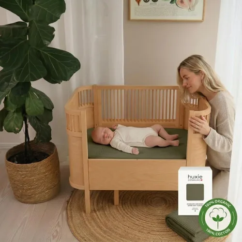 Miniatura 2 de Sábanas para cuna, sábana bajera ajustable de muselina de algodón orgánico, tamaño estándar para bebé niño y niña, 28 x 52 pulgadas, ultra suaves