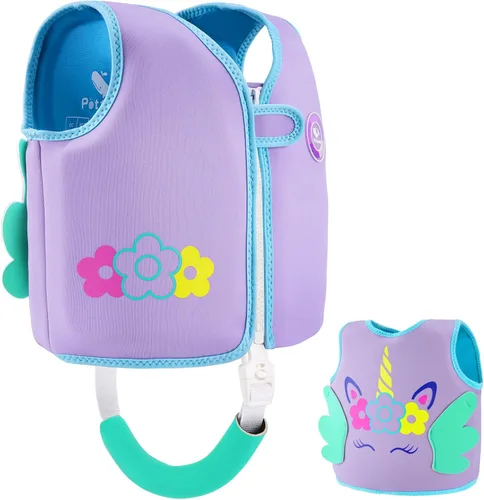 Pottwal Chaleco de natación para niños - Chaqueta de natación - Hecho de neopreno y EPE - con correa ajustable en la entrepierna Púrpura
