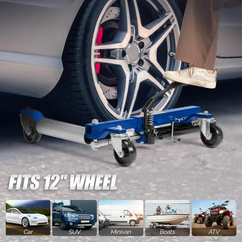 Miniatura 6 de TUFFIOM Juego de 2 gatos para ruedas de automóvil, patines hidráulicos de 1500 libras, gato de posicionamiento de vehículo de 12 pulgadas, rodillos