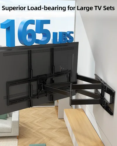 Miniatura 3 de HCMOUNTING Soporte de pared para TV de movimiento completo para televisores de 60 a 100 pulgadas, brazo de 30.3 pulgadas de largo, compatible