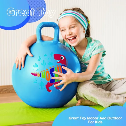 Miniatura 6 de PlayZap Pelotas Saltarinas para Niños de 3-8 Años, Pelota Rebotante de 18 Pulgadas con Asa, Saltarina Inflable de 18", Juguetes de Salto de 45cm