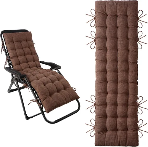ELFJOY Cojín para silla de descanso, lino sintético, gravedad cero, cojín de banco largo acolchado grueso para sillón reclinable, tumbona, banco,