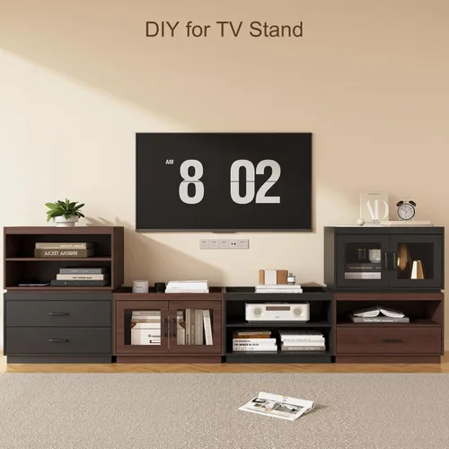 Miniatura 5 de Cajones de Almacenamiento Apilables, Cajones de Almacenamiento de 71 cm de Ancho con 2 Puertas para Organizadores de Clóset, Organizador de Clóset