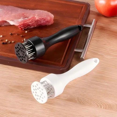 Miniatura 6 de Herramienta ablandadora de carne, 1 par en blanco y negro, con 21 cuchillas de aguja de acero inoxidable ultra afiladas, accesorios de cocina