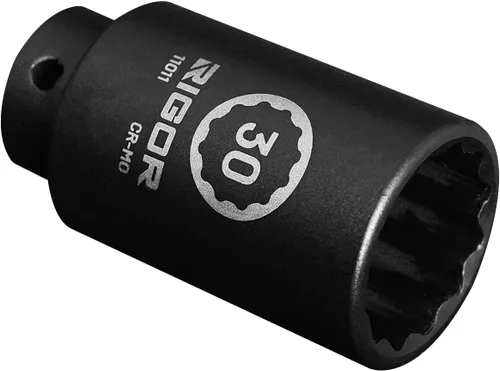 Miniatura 15 de RIGOR 11001 - Enchufe de impacto de tuerca de eje de 1.142 in, accionamiento de 1/2 pulgada, 6 puntos, profundo, CR-MO, métrico, ajuste rápido