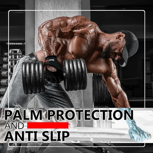 Miniatura 8 de BEAST RAGE Guantes de entrenamiento para hombres y mujeres, guantes de gimnasio sin dedos con protección de la palma, transpirables y ligeros