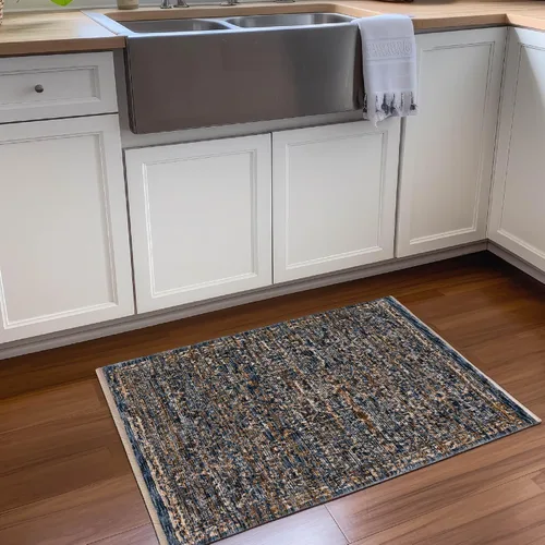 Miniatura 2 de Dalyn Rugs Yarra YA2 - Alfombra rectangular suave azul de 1 pies 8 pulgadas x 2 pies 6 pulgadas, fácil de limpiar, no se desprende, para dormitorio