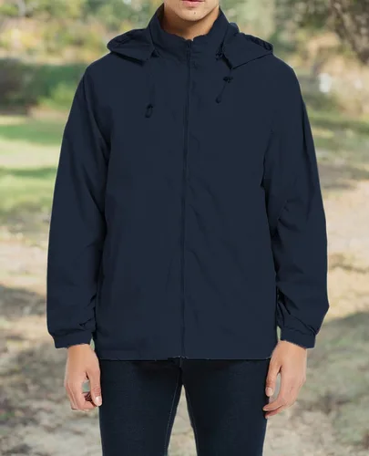 Miniatura 6 de Chaqueta impermeable cortavientos ligera para hombre con capucha extraíble