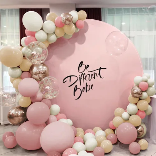 Miniatura 3 de MEBAY Kit de Arco de Guirnalda de Globos Bohemios, 156 Piezas Globos Rosa Empolvado Marrón Pastel Champán Dorado Blanco Metálicos para Boda Baby
