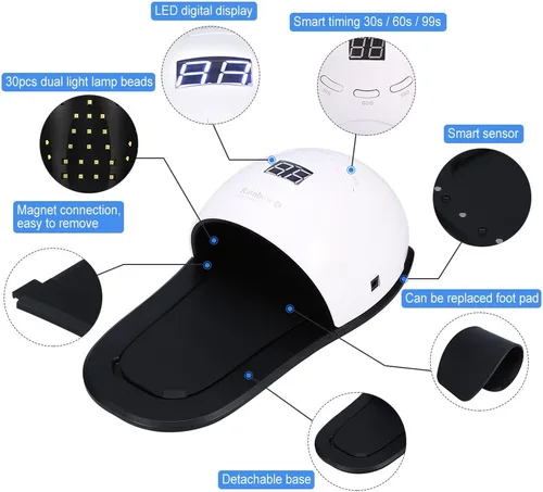 Miniatura 7 de FILFEEL Lámpara LED de secado de uñas de 48 W, herramientas de arte de uñas para curado de esmalte de uñas con sensor inteligente herramienta