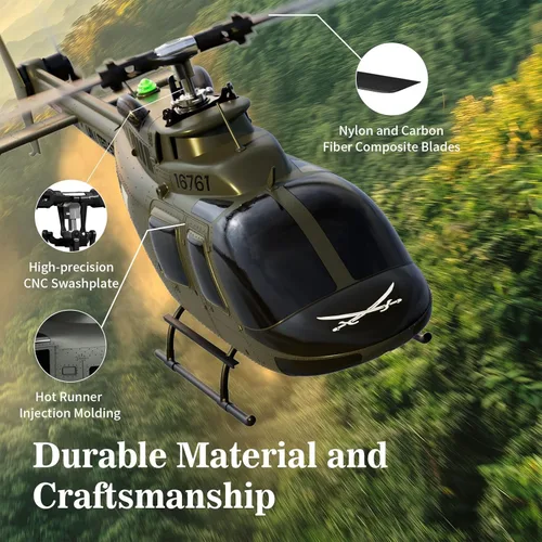 Miniatura 5 de Helicóptero RC simulado ultra alto, modelo a escala 27:1, helicóptero de control remoto coleccionable con vuelo automático para adultos